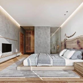 现代民宿客房3D模型下载